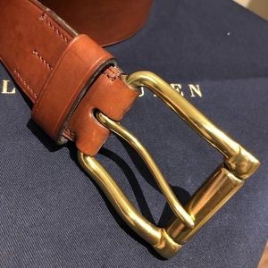 PRL SADDLE LEATHER/BRASS BUCKLE
